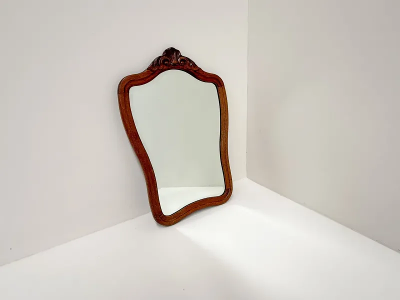 Pamono Vintage Carved Wood Framed Wall Mirror, 1930s> Mirrors