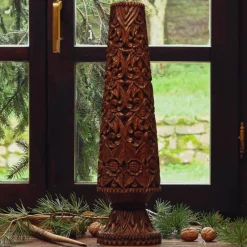 Best Pamono Vintage Carved Wooden Vase