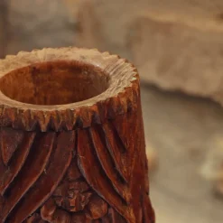Best Pamono Vintage Carved Wooden Vase