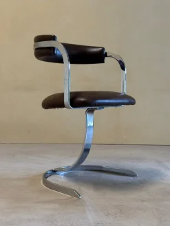 Pamono Vintage Cast Iron and Chromed Dining Chairs, 1970s, Set of 4><noscript><img width=