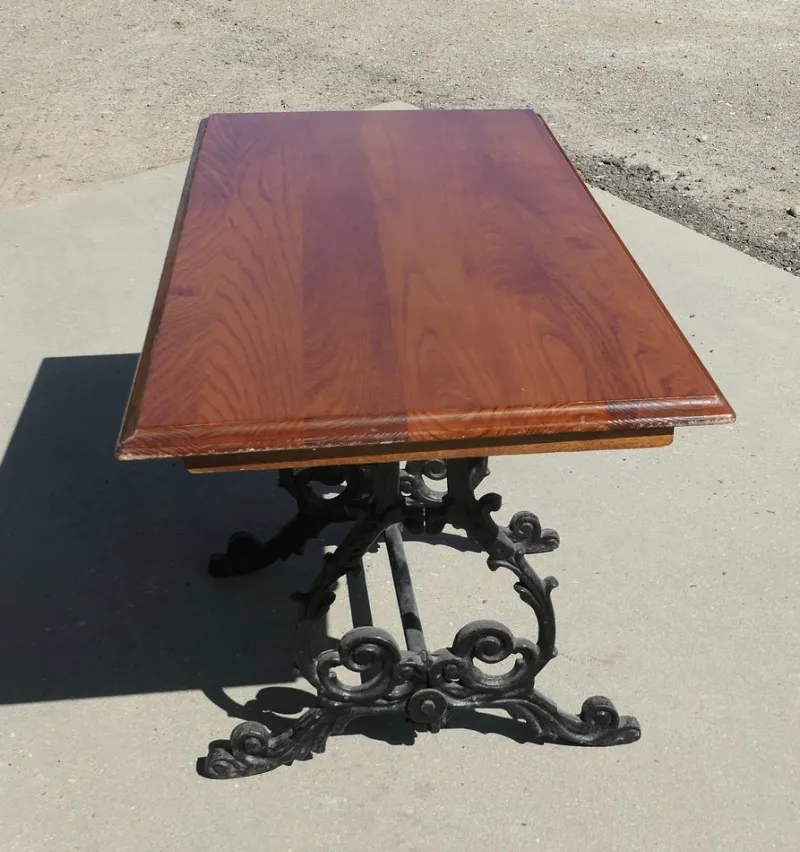 New Pamono Vintage Cast Iron and Oak Garden Table, 1920