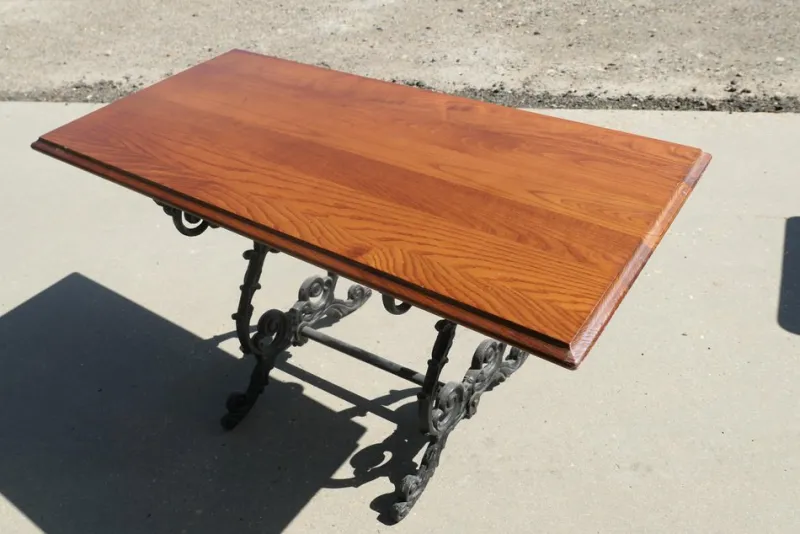 New Pamono Vintage Cast Iron and Oak Garden Table, 1920
