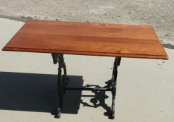 New Pamono Vintage Cast Iron and Oak Garden Table, 1920