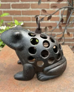 Pamono Vintage Cast Iron Frog Lantern Incense Candleholder, 1970s><noscript><img width=