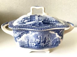 Pamono Vintage Castles Blue Edit Coffee Chocolate Tea Set from Johnson Brothers Bros, 1950s, Set of 15><noscript><img width=