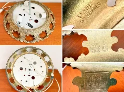Online Pamono Vintage Ceiling Light in Brass and Cut Glass, 1960s