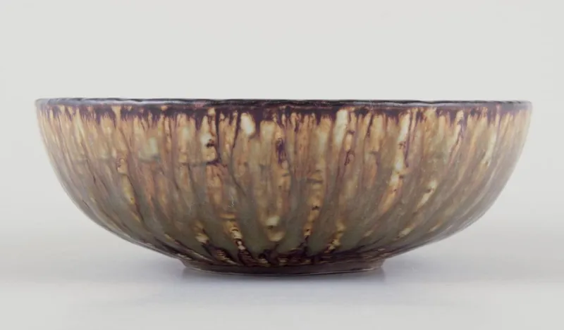Pamono Vintage Ceramic Bowl in Birch Tree Glaze by Gunnar Nylund for Rörstrand> Bowls