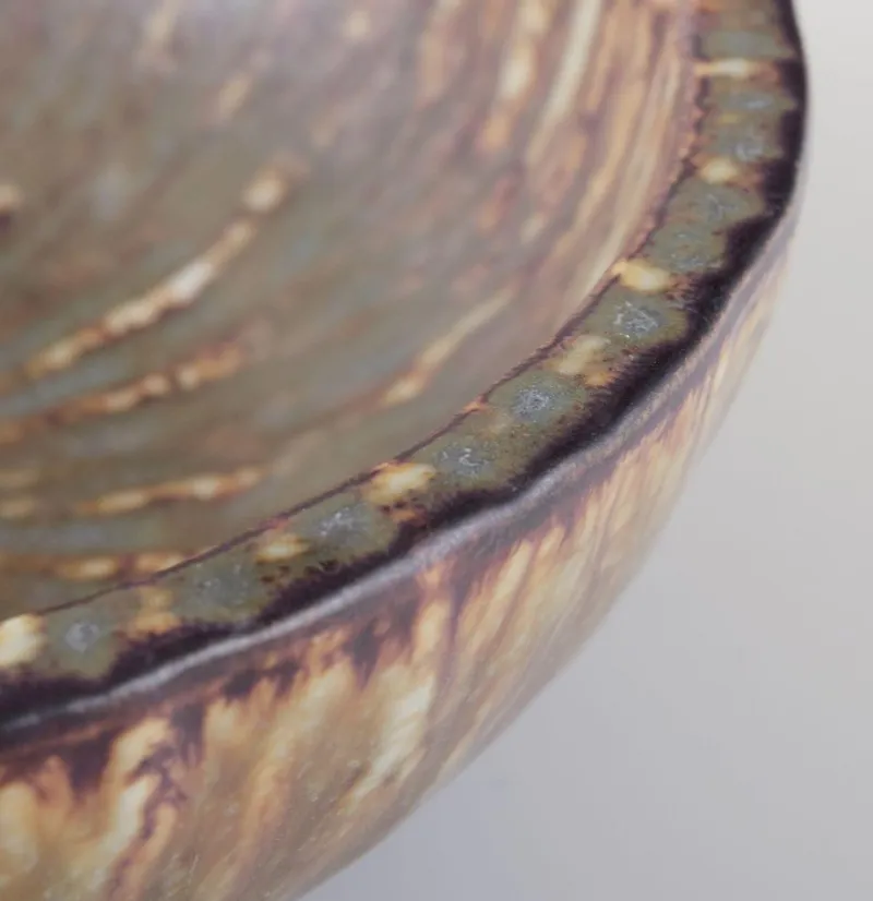 Pamono Vintage Ceramic Bowl in Birch Tree Glaze by Gunnar Nylund for Rörstrand> Bowls