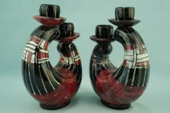 Pamono Vintage Ceramic Candleholders by Coronetti Cunardo, 1950s, Set of 2><noscript><img width=