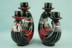 Pamono Vintage Ceramic Candleholders by Coronetti Cunardo, 1950s, Set of 2><noscript><img width=