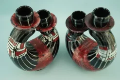 Pamono Vintage Ceramic Candleholders by Coronetti Cunardo, 1950s, Set of 2><noscript><img width=
