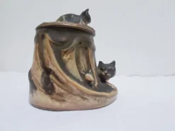 Discount Pamono Vintage Ceramic Cat and Mouse Mustard Pot by Denbac, 1930s