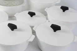 Pamono Vintage Ceramic Fire Resistant Pans from Pyroflam de Luxe, Set of 8><noscript><img width=