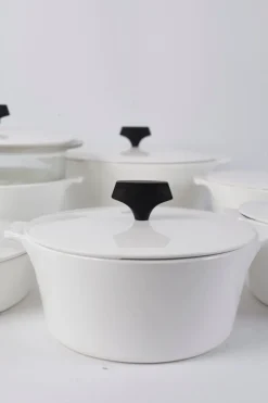 Pamono Vintage Ceramic Fire Resistant Pans from Pyroflam de Luxe, Set of 8><noscript><img width=