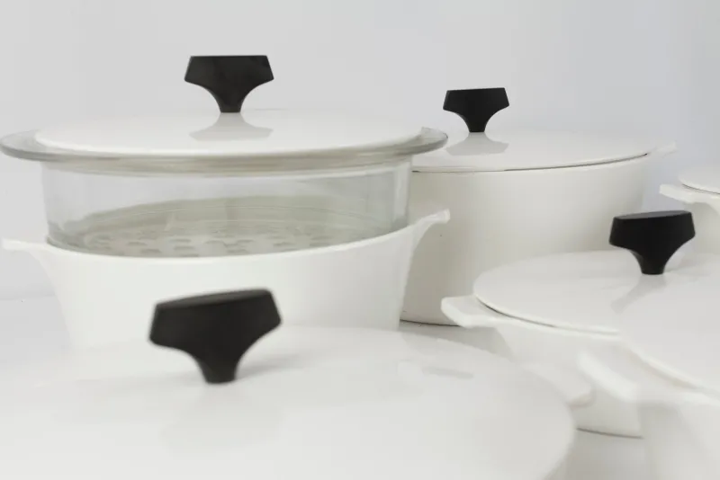 Pamono Vintage Ceramic Fire Resistant Pans from Pyroflam de Luxe, Set of 8> Dinnerware Accessories