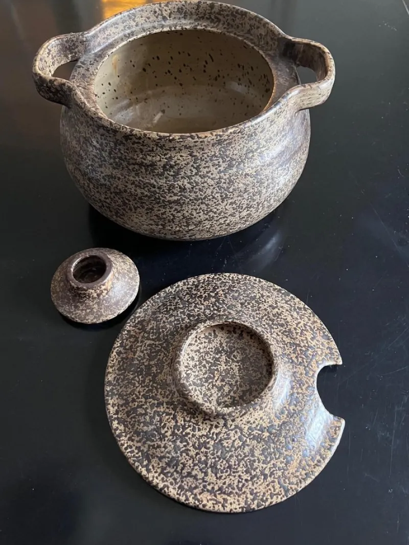 Pamono Vintage Ceramic Soup Tureen & Bowl from les potiers de l'abbaye, Set of 2> Dinnerware Accessories
