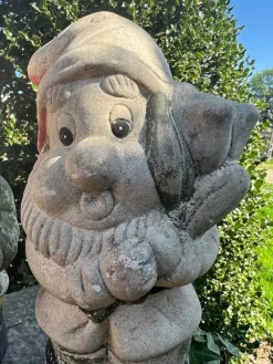 Pamono Vintage Ceramic Stone Garden Gnomes, France, 1950s, Set of 2><noscript><img width=