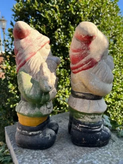 Pamono Vintage Ceramic Stone Garden Gnomes, France, 1950s, Set of 2><noscript><img width=