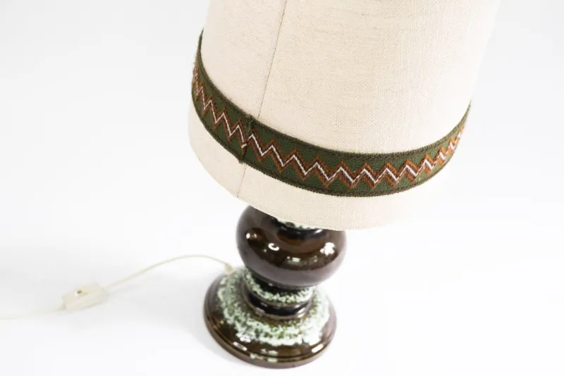 Discount Pamono Vintage Ceramic Table Lamp with Fabric Shade, 1970s