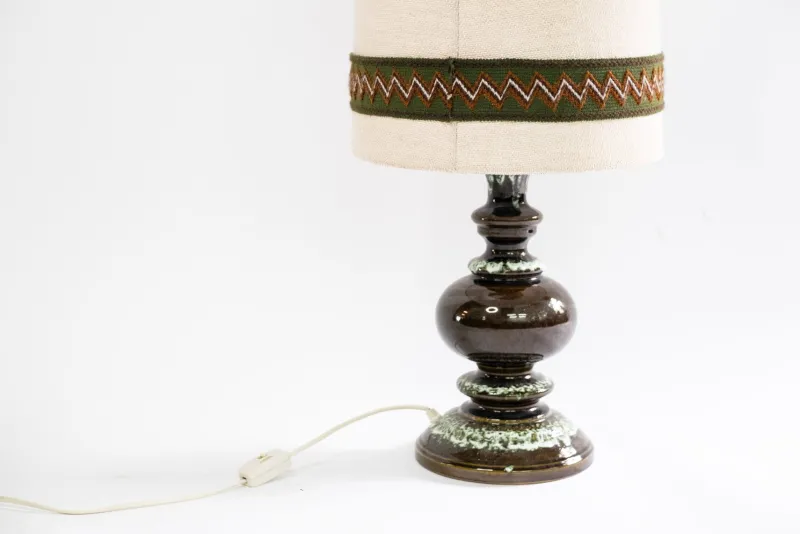 Discount Pamono Vintage Ceramic Table Lamp with Fabric Shade, 1970s