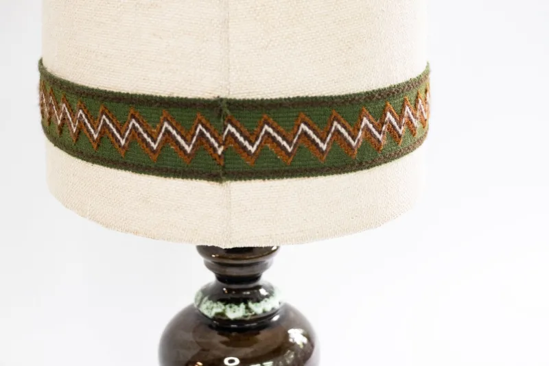Discount Pamono Vintage Ceramic Table Lamp with Fabric Shade, 1970s