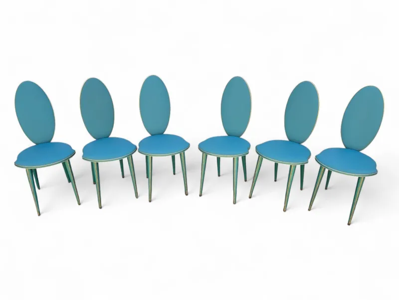 New Pamono Vintage Chairs in the style of Umberto Mascagni, 1950s, Set of 6