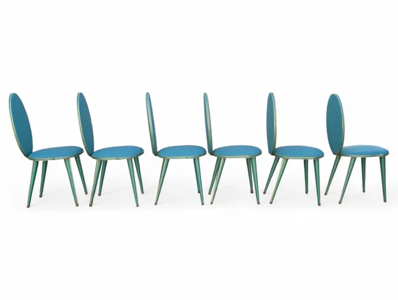 New Pamono Vintage Chairs in the style of Umberto Mascagni, 1950s, Set of 6
