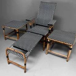 Pamono Vintage Chaise Longue Set from Maison Louis Drucker, 1970s, Set of 3> Garden Seating