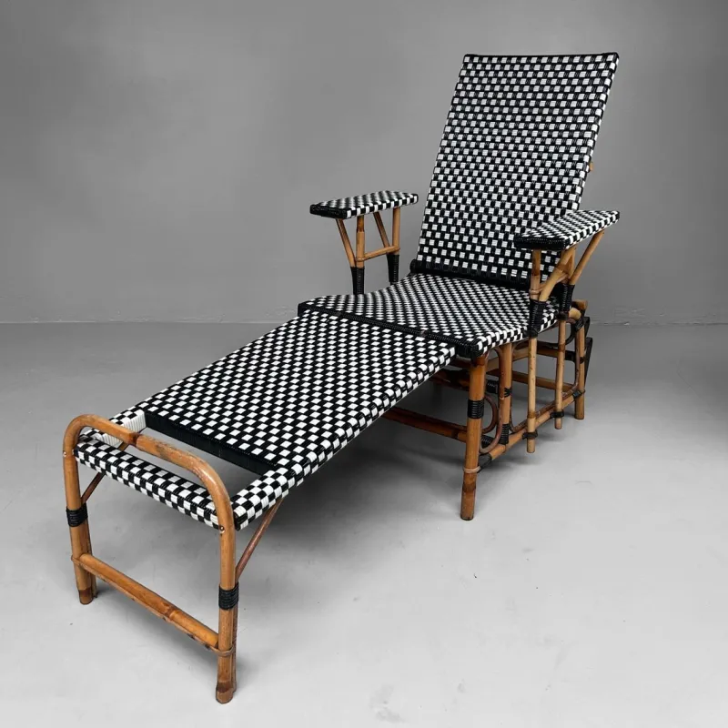 Pamono Vintage Chaise Longue Set from Maison Louis Drucker, 1970s, Set of 3> Garden Seating
