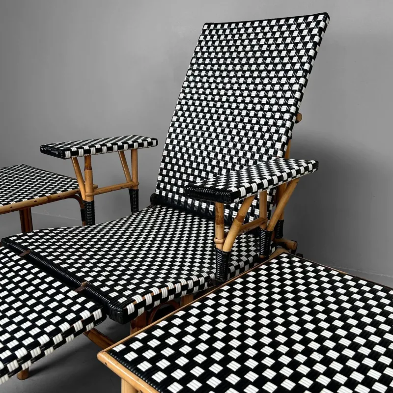 Pamono Vintage Chaise Longue Set from Maison Louis Drucker, 1970s, Set of 3> Garden Seating