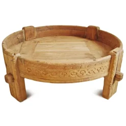 Clearance Pamono Vintage Chakki Wooden Grinder Table