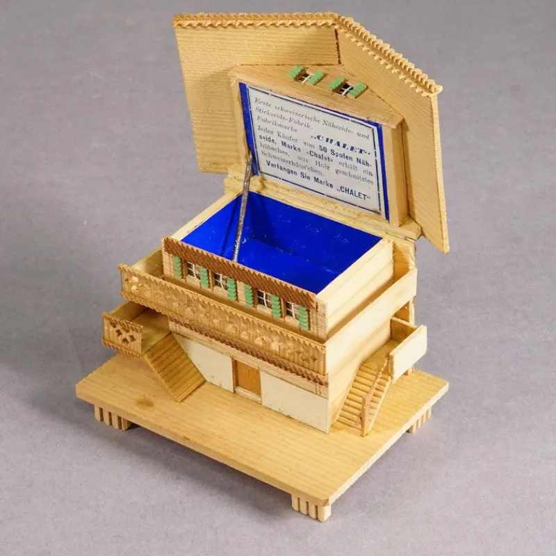 Pamono Vintage Chalet Deluxe Sewing Keepsake Box, 1950s> Trunks Crates & Baskets