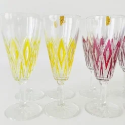 Sale Pamono Vintage Champagne Glasses Harlequin from VMC France, Reims, 1960s, Set of 10