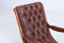 Pamono Vintage Chesterfield Rocking Chair in Leather, 1970s><noscript><img width=