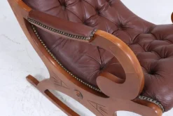 Pamono Vintage Chesterfield Rocking Chair in Leather, 1970s><noscript><img width=