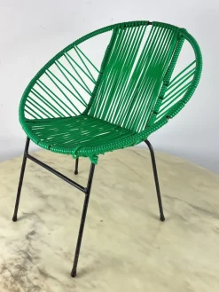 Pamono Vintage Children's Chair in Iron and Plastic, Italy, 1950s><noscript><img width=