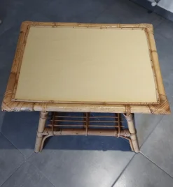 Pamono Vintage Children's Table in Rattan and Bamboo><noscript><img width=