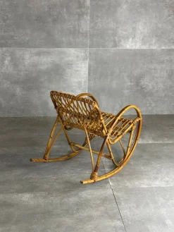 Pamono Vintage Childrens Wicker Rocking Chair, 1960s> Children's Chairs
