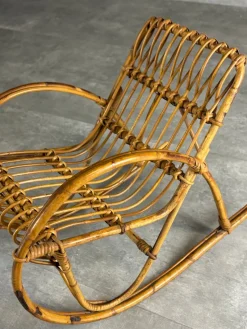 Pamono Vintage Childrens Wicker Rocking Chair, 1960s><noscript><img width=