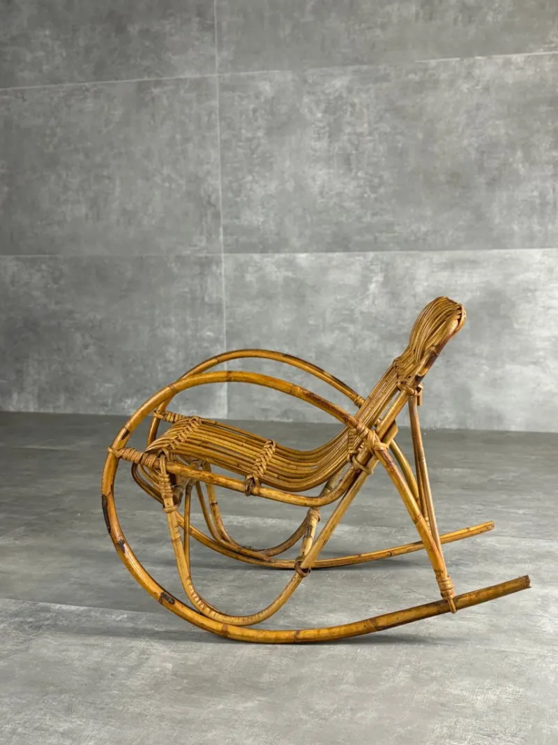 Pamono Vintage Childrens Wicker Rocking Chair, 1960s> Children's Chairs