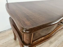 Pamono Vintage Chippendale Style Dressing Table in Walnut with Brass Handles, 1930s><noscript><img width=