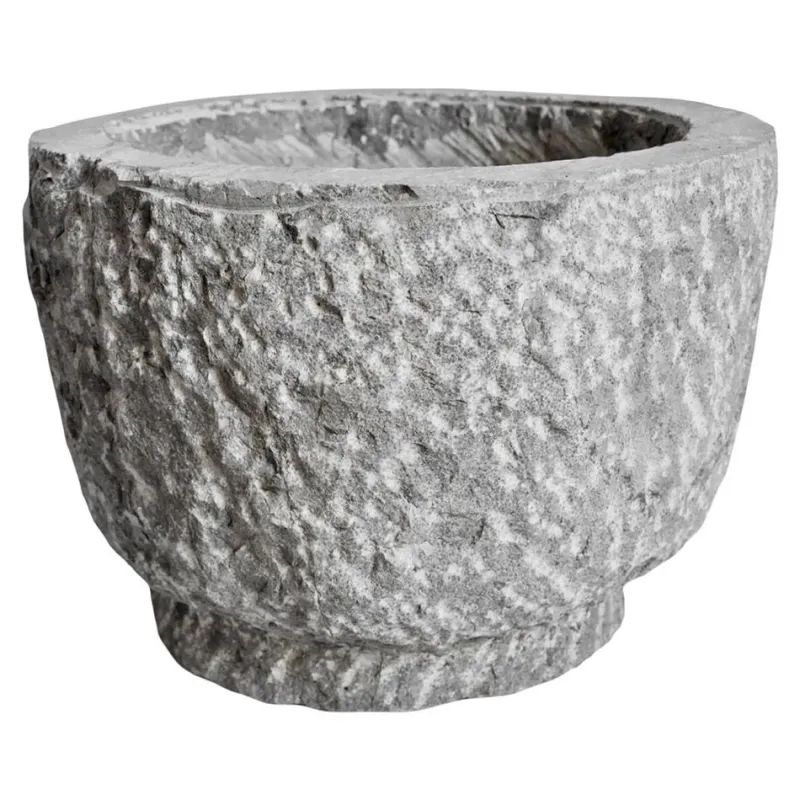 Pamono Vintage Chiseled Granite Stone Pot> Planters And Jardiniere