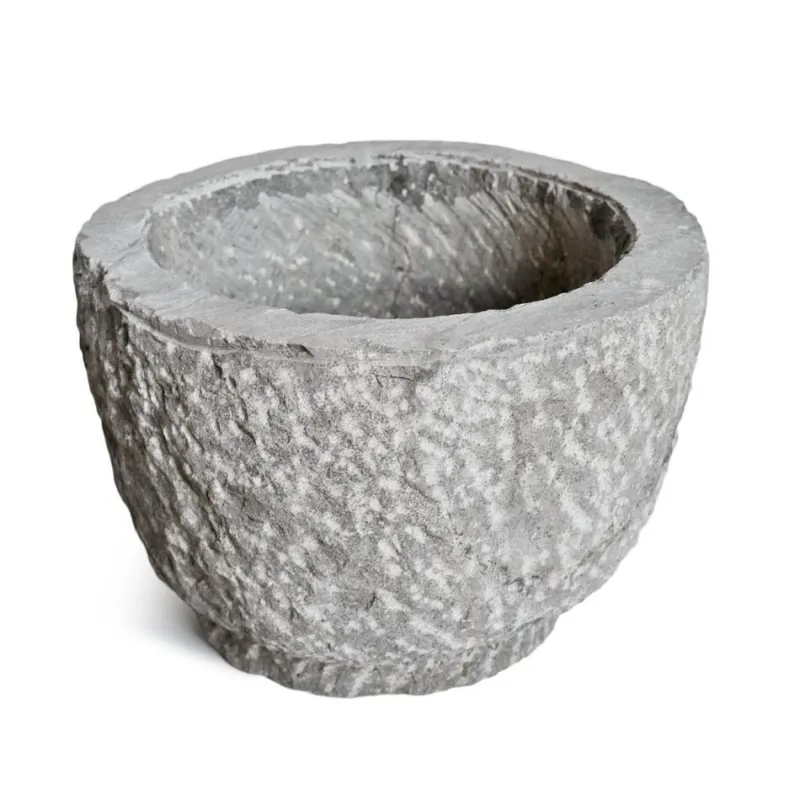 Pamono Vintage Chiseled Granite Stone Pot> Planters And Jardiniere
