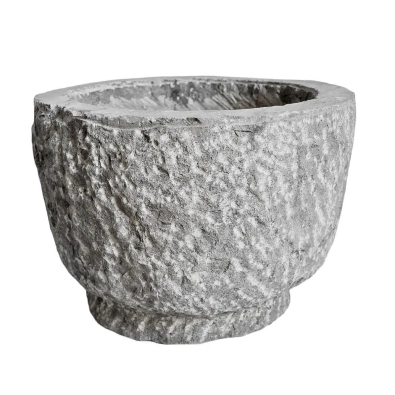 Pamono Vintage Chiseled Granite Stone Pot> Planters And Jardiniere