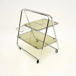 Sale Pamono Vintage Chrome and Glass Drinks Trolley, 1970s