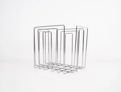 Pamono Vintage Chrome-Plated Magazine Rack in the of Style Willi Glaeser for TMP, 1980s><noscript><img width=
