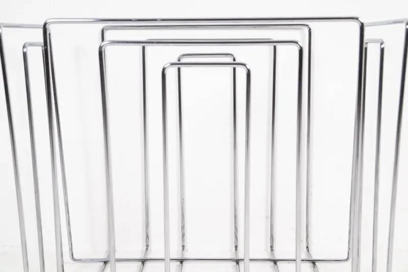 Pamono Vintage Chrome-Plated Magazine Rack in the of Style Willi Glaeser for TMP, 1980s> Magazine Racks