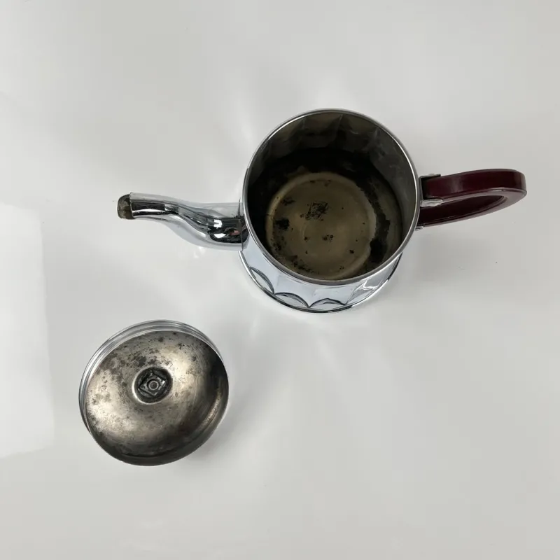 Pamono Vintage Chrome-Plated Metal and Bakelite Coffee Set, 1930s, Set of 3