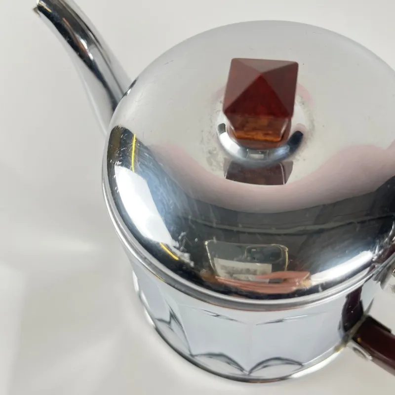 Pamono Vintage Chrome-Plated Metal and Bakelite Coffee Set, 1930s, Set of 3