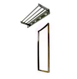 Pamono Vintage Coat Rack and Mirror, 1960s, Set of 2> Mirrors